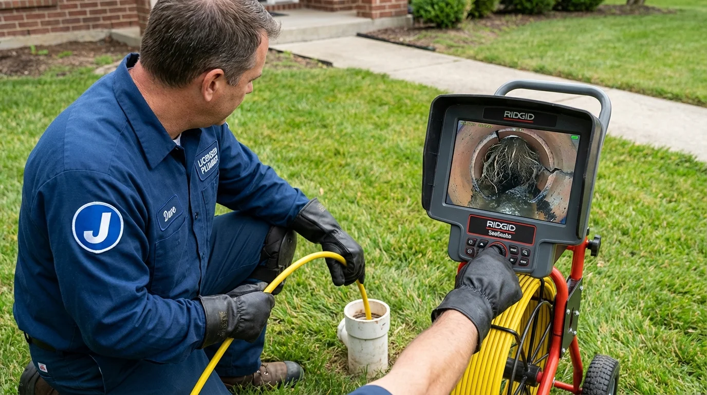 Sewer camera inspection being performed by Johns Plumbing LLC in Estill